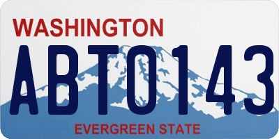 WA license plate ABT0143