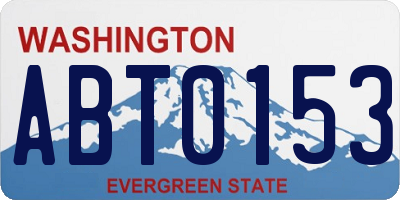 WA license plate ABT0153