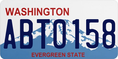 WA license plate ABT0158