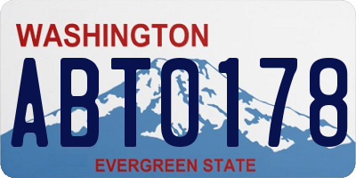 WA license plate ABT0178