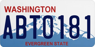 WA license plate ABT0181