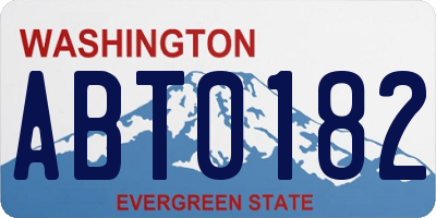 WA license plate ABT0182