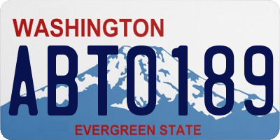 WA license plate ABT0189