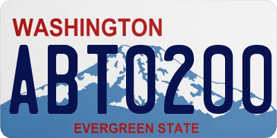 WA license plate ABT0200