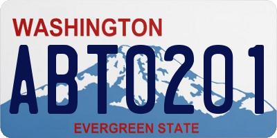 WA license plate ABT0201