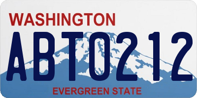 WA license plate ABT0212