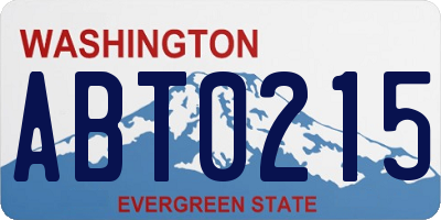 WA license plate ABT0215