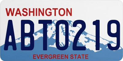 WA license plate ABT0219