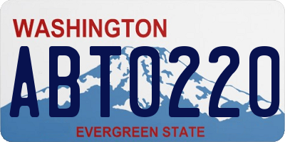 WA license plate ABT0220