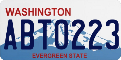 WA license plate ABT0223