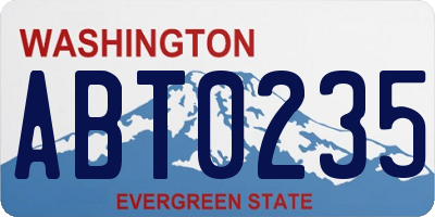 WA license plate ABT0235