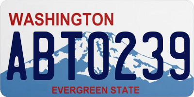 WA license plate ABT0239