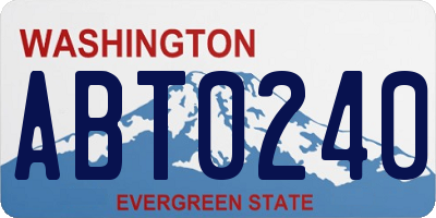 WA license plate ABT0240