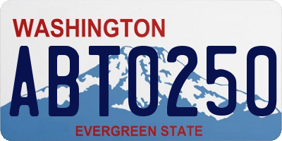 WA license plate ABT0250