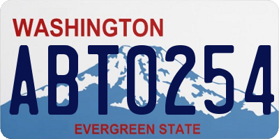 WA license plate ABT0254