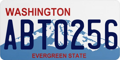 WA license plate ABT0256