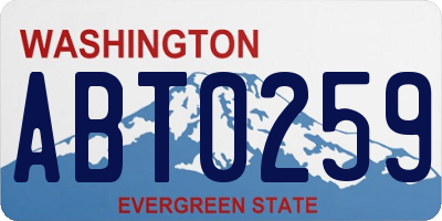 WA license plate ABT0259
