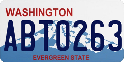 WA license plate ABT0263