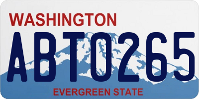 WA license plate ABT0265