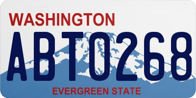 WA license plate ABT0268