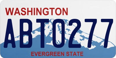 WA license plate ABT0277