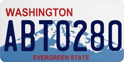 WA license plate ABT0280