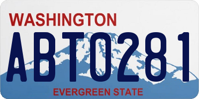 WA license plate ABT0281