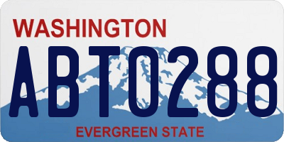 WA license plate ABT0288