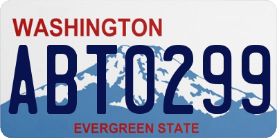 WA license plate ABT0299
