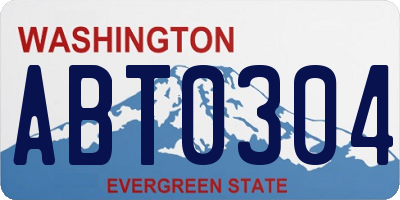 WA license plate ABT0304