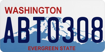 WA license plate ABT0308