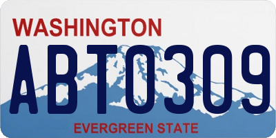 WA license plate ABT0309