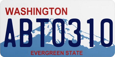 WA license plate ABT0310