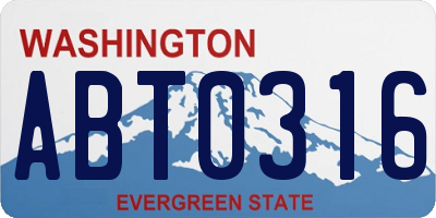 WA license plate ABT0316