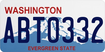 WA license plate ABT0332