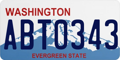 WA license plate ABT0343