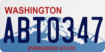 WA license plate ABT0347