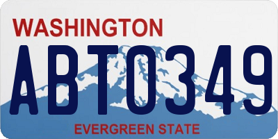 WA license plate ABT0349