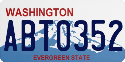 WA license plate ABT0352