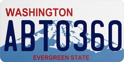 WA license plate ABT0360