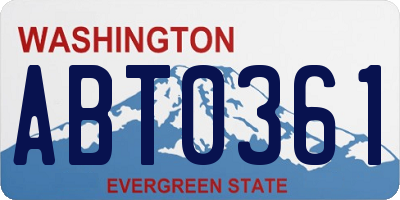 WA license plate ABT0361