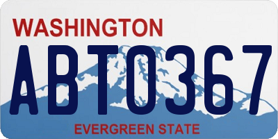WA license plate ABT0367