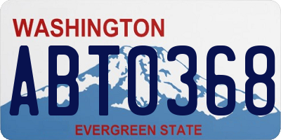 WA license plate ABT0368