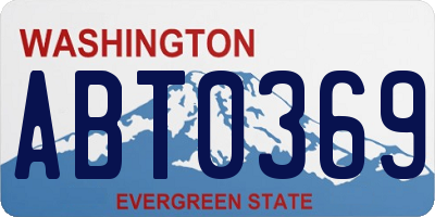WA license plate ABT0369