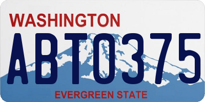 WA license plate ABT0375