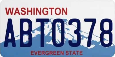 WA license plate ABT0378