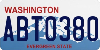 WA license plate ABT0380