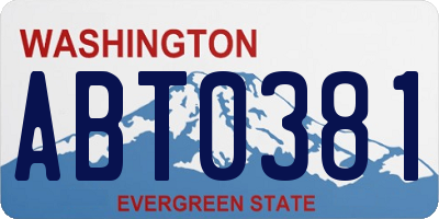 WA license plate ABT0381