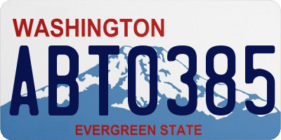 WA license plate ABT0385