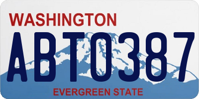 WA license plate ABT0387